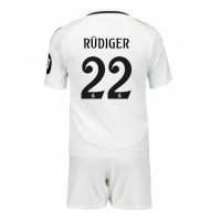 Real Madrid Antonio Rudiger #22 Heimtrikotsatz Kinder 2024-25 Kurzarm (+ Kurze Hosen)